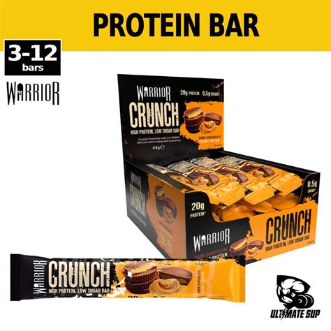 Warrior Crunch High Protein Bar Protein Snack Low Carb Low Sugar