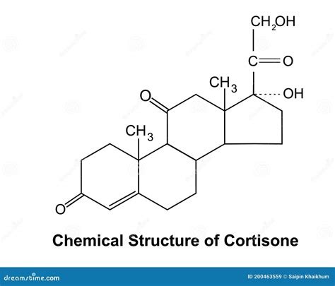 Estructura Química De Cortisona Ilustración Del Vector Ilustración