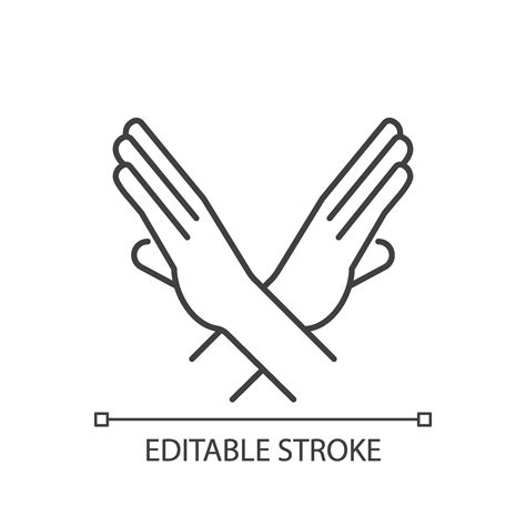 Crossed Arms Stop Gesture Linear Icon Vector Art At Vecteezy