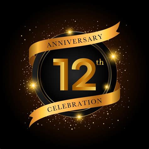 Premium Vector | 12th anniversary celebration golden anniversary ...