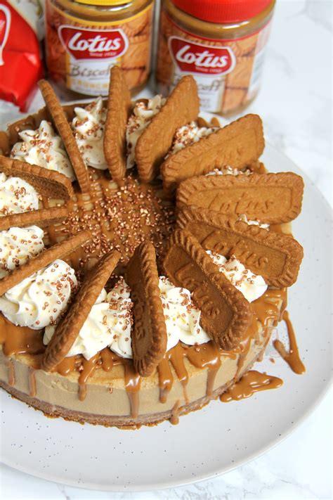 A Delicious No Bake Biscoff Cheesecake With A Lotus Base Sprinkled