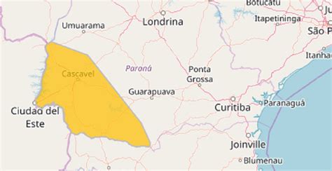 Defesa Civil alerta para o risco de temporal na Região Oeste do Paraná