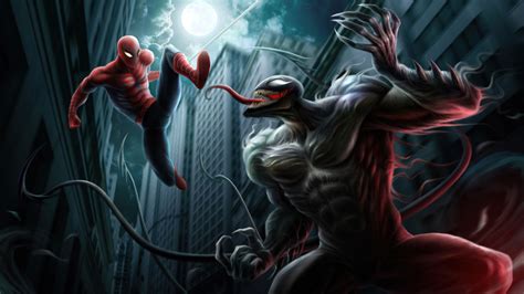 X Venom Vs Spiderman Fight K Laptop Full Hd P Hd K