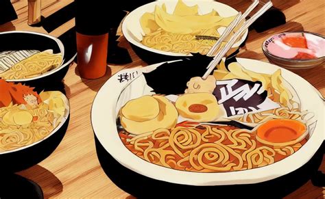 A Close Up DSLR Of Naruto Uzumaki Eating Ramen At Stable Diffusion