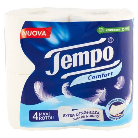 TEMPO Carta Igienica 4 Rotoli 3 Veli Basko