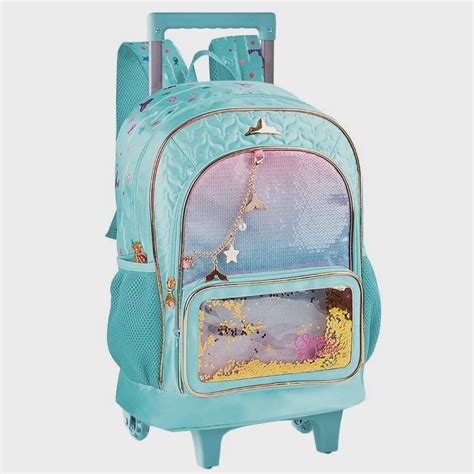 Mochila Escolar Infantil Rodinhas Para Meninas Sweet Queen Sereia