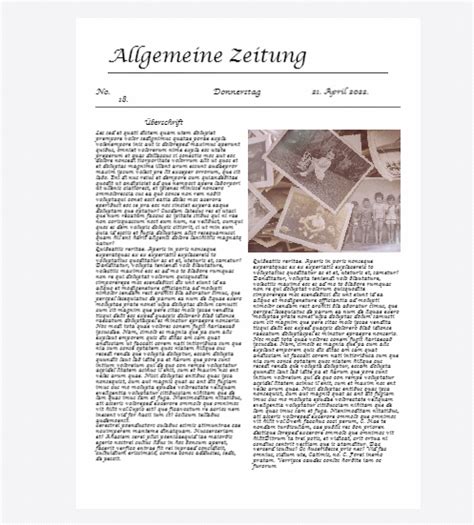 Historische Zeitung Mit Eigenen Texten Fotos Gestalten