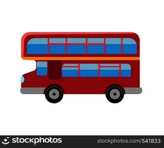 Double decker. Simplified double decker bus. Side view. Flat vector ...