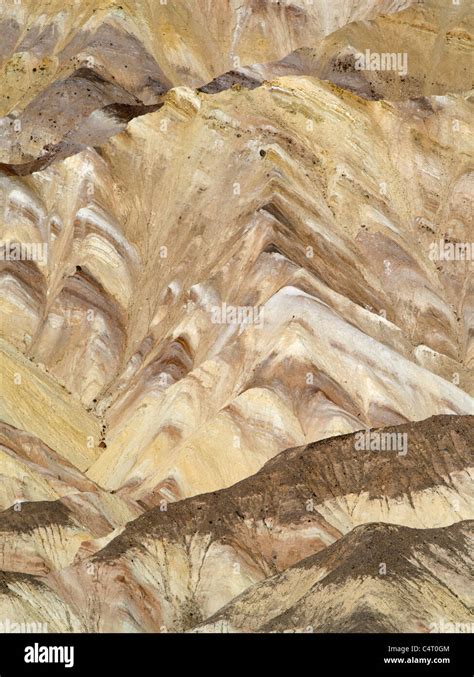 Striated Rock Formations From Golden Canyon Trail Death Valley