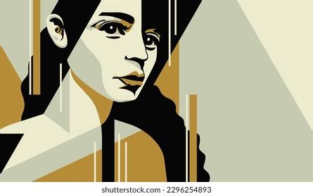 Beautiful Woman Portrait 1920s Art Deco Stock Vector (Royalty Free ...