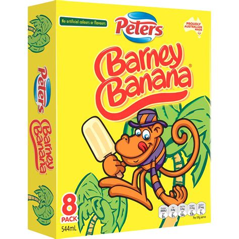 Peters Barney Banana Ice Cream 8 Pack Woolworths