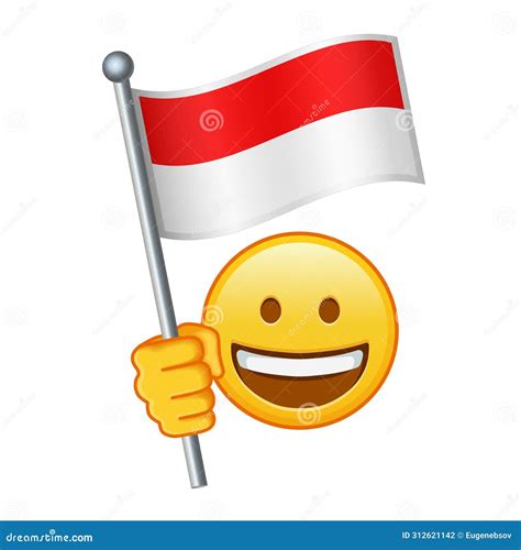 Emoji with Indonesia Flag Large Size of Yellow Emoji Smile Stock Vector ...