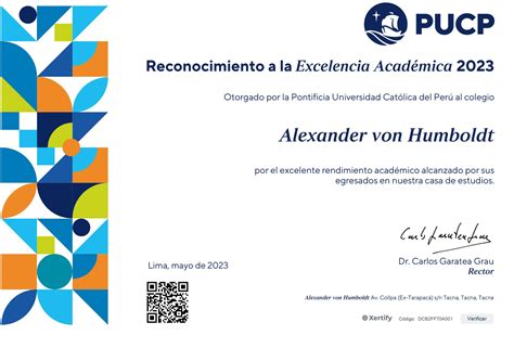 Diploma De Reconocimiento A La Excelencia Acad Mica Humboldt