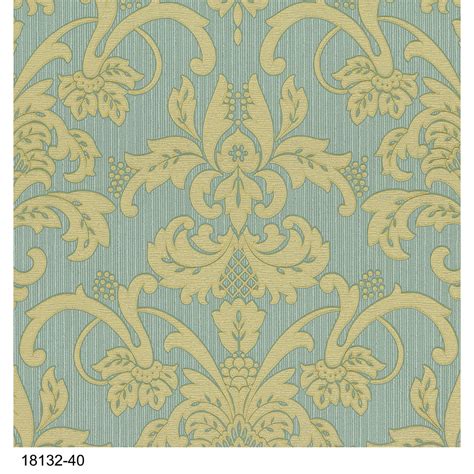 Royal Blue And Gold Damask Wallpaper