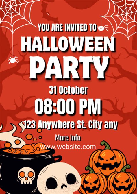 Happy Halloween Party Invitation Cards Template Postermywall