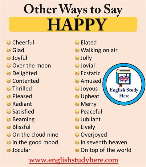 Other Ways To Say Happy In English English Study Here Artofit