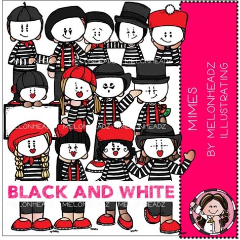 Mimes Clip Art Black And White Melonheadz Illustrating