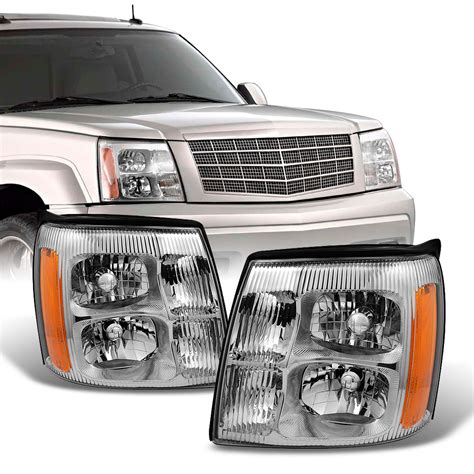 Akkon For Cadillac Escalade Chrome Clear Hid Xenon Type Headlights