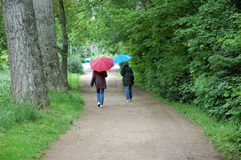 Spaziergang In Einem Park Stock Bild Colourbox