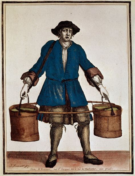 Water Carrier Coloured Engraving By Henri Bonnart And Jean Baptiste