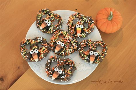 Chocolate Turkey Pretzels Crafts A La Mode