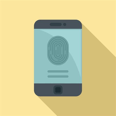 Premium Vector Fingerprint Phone Authentication Icon Flat