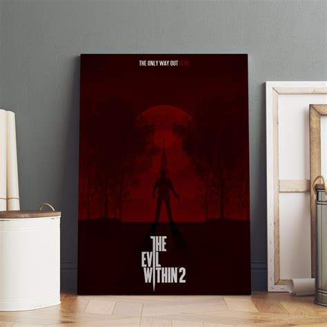 The Evil Within Poster Sebastian Castellanos Wall Art Premium Canvas