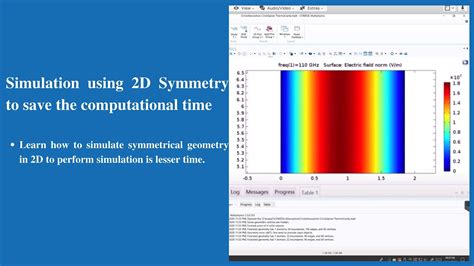 How To Simulate Using D Symmetric To Save Computation Time Comsol