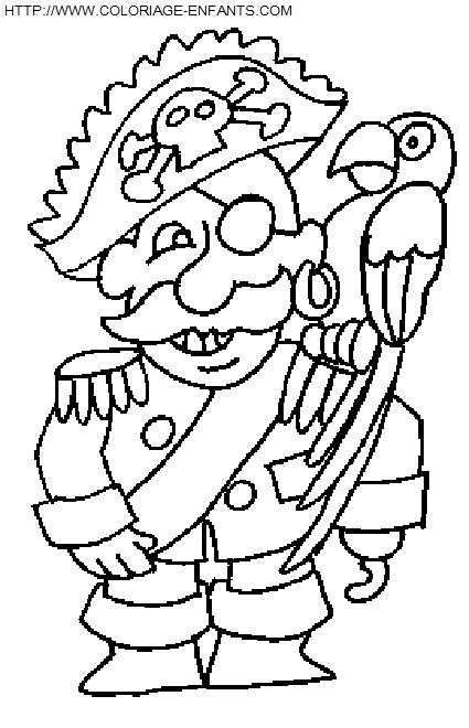 Coloriage Pirate Et Perroquet Facile Dessin Gratuit A Imprimer Pirate