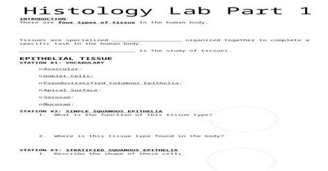 Cells And Histology Lab … File View