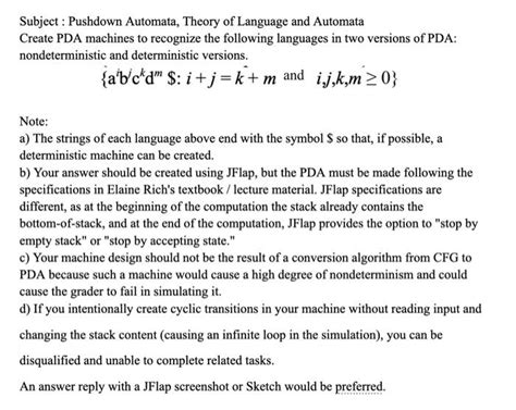 Solved Subject Pushdown Automata Theory Of Language And Chegg