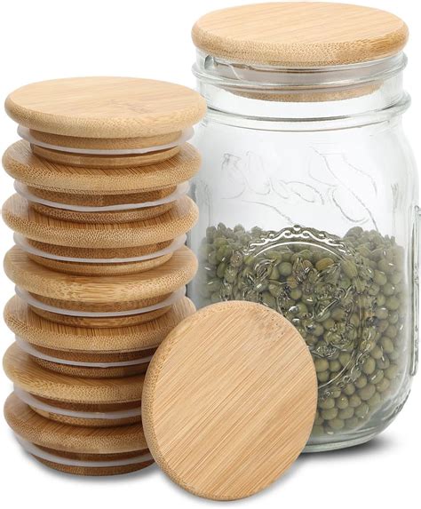 Amazon Mason Jar Lids Reusable Canning Lids Bamboo Wooden Mason