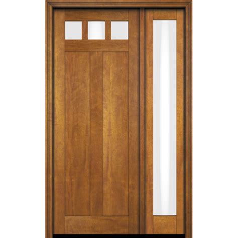 ESWDA 52x96 Exterior Swing Mahogany Top View Lite Craftsman 2 Panel One