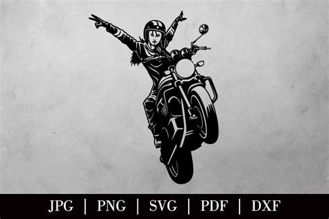 Biker Girl 3 Cut Svg Dxf File Wall Sticker Pdf Silhouette Etsy