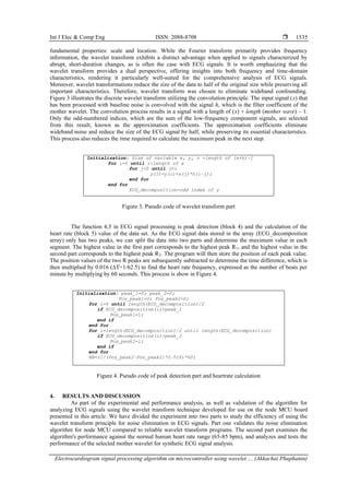 Electrocardiogram Signal Processing Algorithm On Microcontroller Using