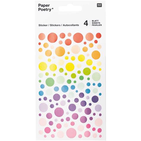 Paper Poetry Sticker Kreise Mehrfarbig X Cm Bogen