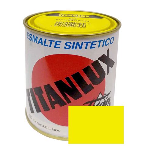 Pintura Esmalte Sintetico Brillo Titanlux De Ml Color Amarillo Limon