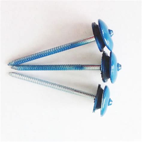 Galvanized Umbrella Head Colored Roofing Nails With Washer Ring Shank