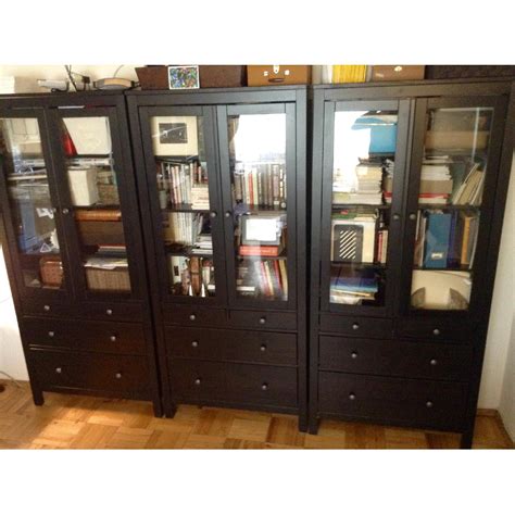 Ikea Hemnes Glass Doored Cabinets AptDeco