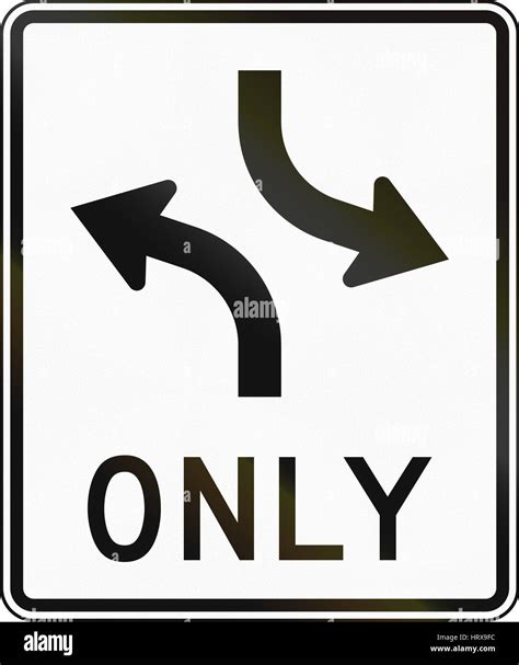 United States Mutcd Regulatory Road Sign Only Left Turn Stock Photo