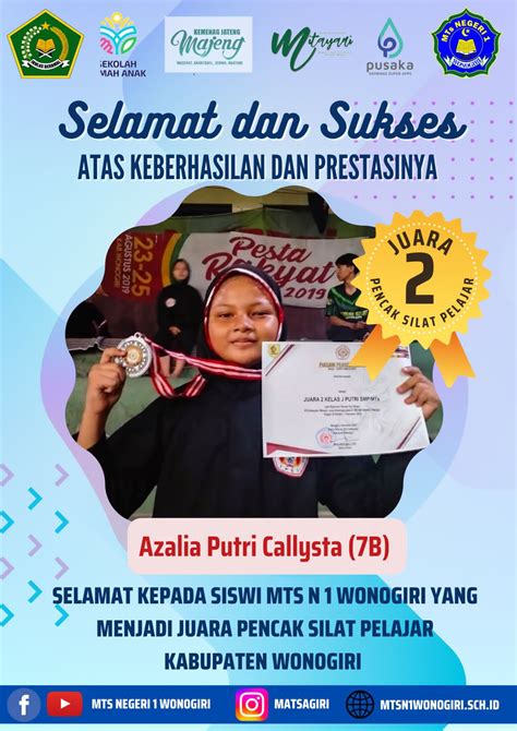 JUARA 2 PENCAK SILAT TINGKAT KABUPATEN WONOGIRI MTsN 1 WONOGIRI