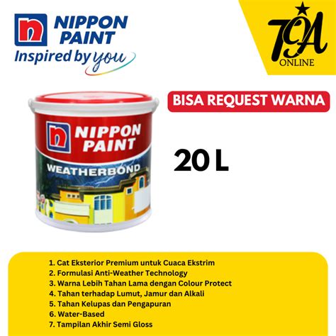 Jual Cat Tembok Exterior Premium Nippon Paint Weatherbond Tinting Color