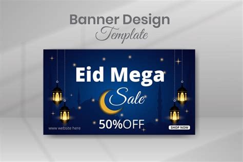 Happy Eid Mubarak Mega Venda Modelo De Postagem De Desconto De Banner