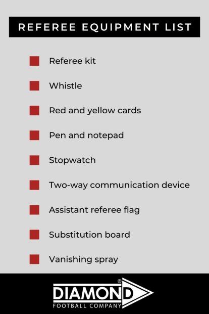 Essential football referee equipment list | Diamond Football