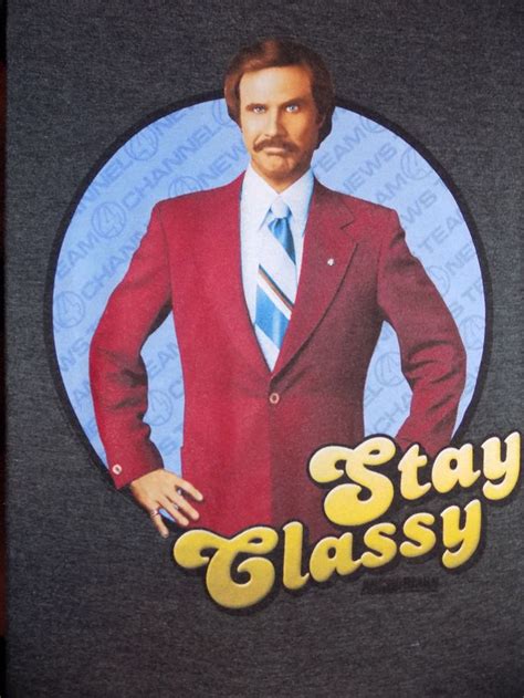 Ron Burgandy Stay Classy T Shirt Size Medium Gray Anchorman Graphictee Movie Tees T Shirt