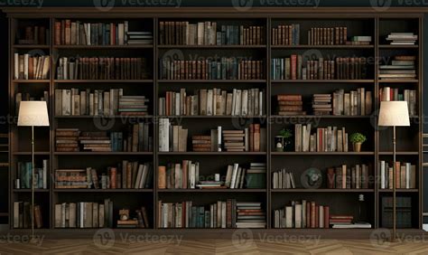 wooden minimalist home library, ai generative 30601308 Stock Photo at ...