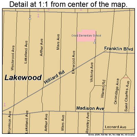 Lakewood Ohio Street Map 3941664