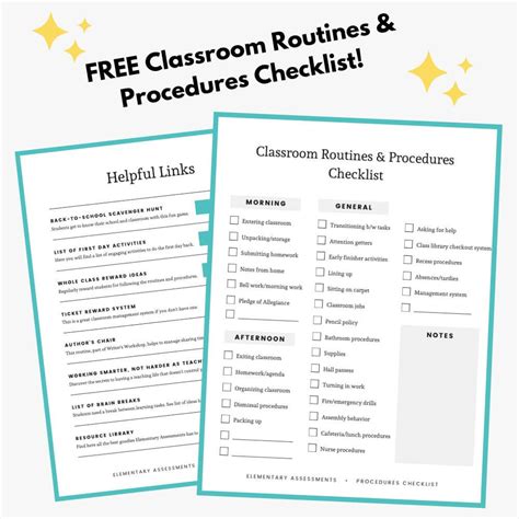 Free Classroom Routines And Procedures Checklist 31 Tasks