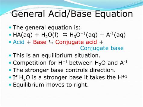 Acid Base Equilibrium Equation