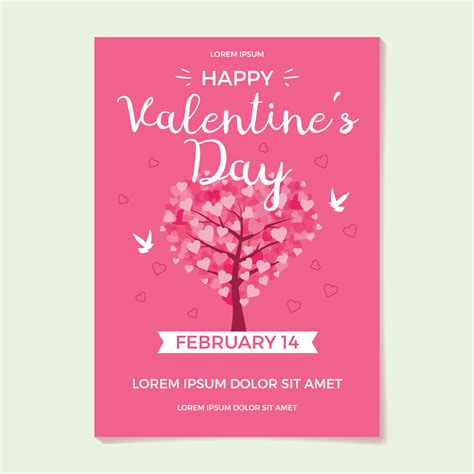 Valentine's Day Flyer Template 17004048 Vector Art at Vecteezy